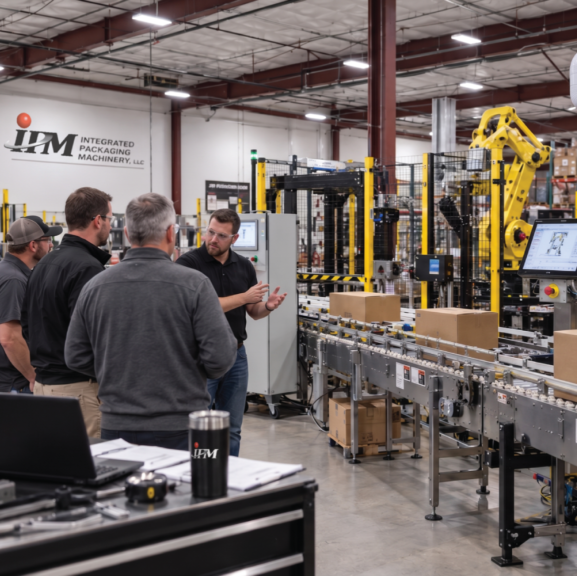 IPM technicians testing and validating packaging equipment